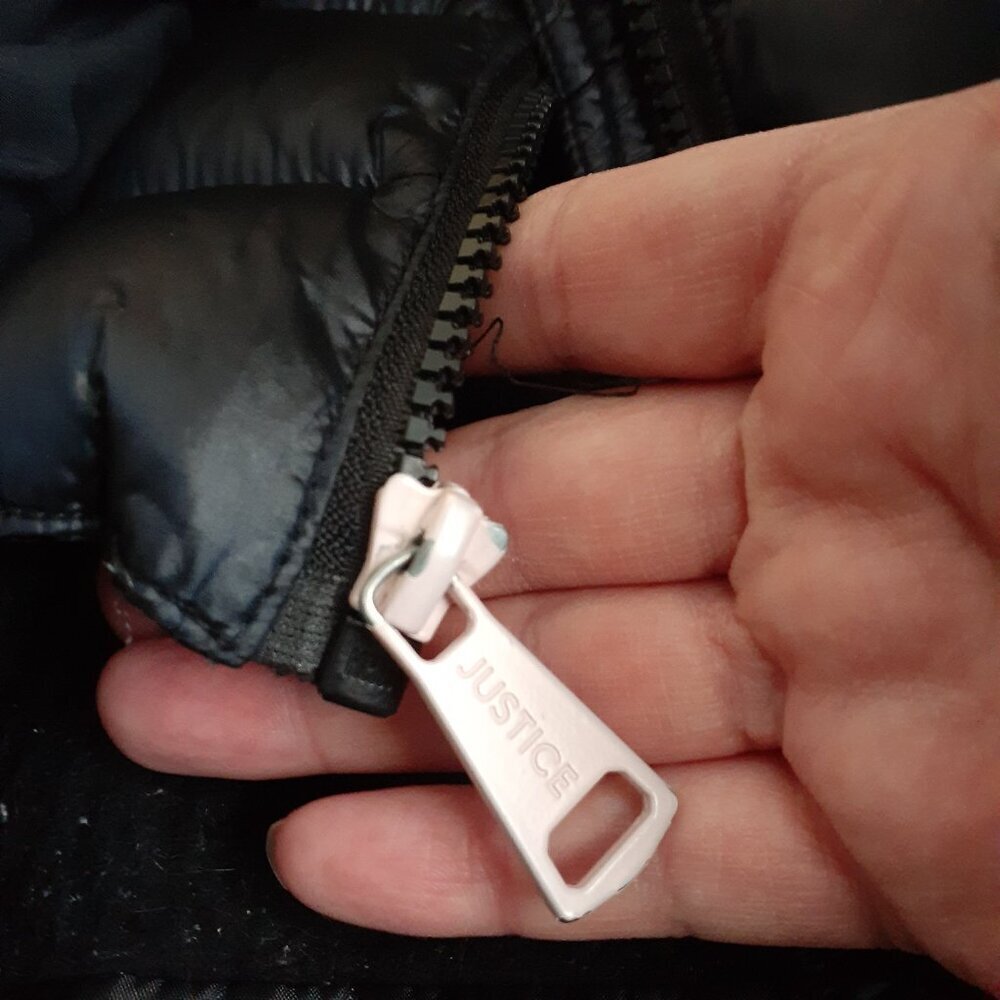 Justice Black Hooded Kids Jacket - Picture 12 of 14